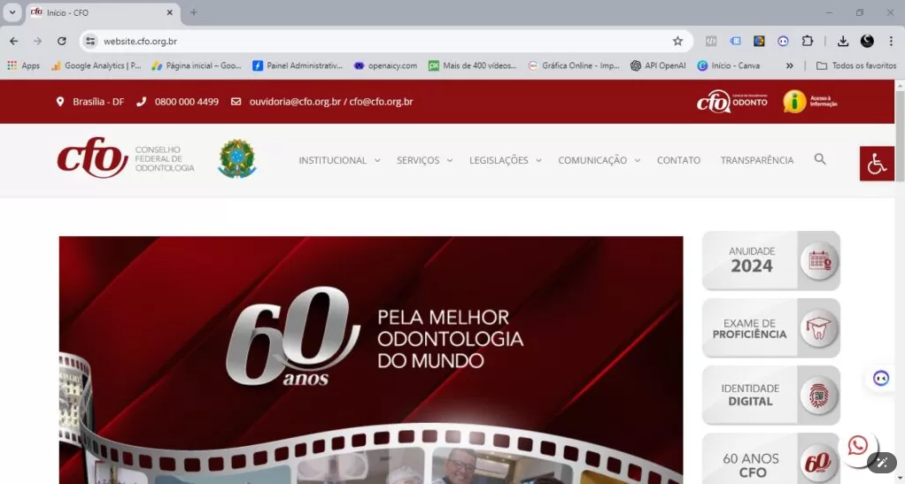 desenvolvimento web site cfo